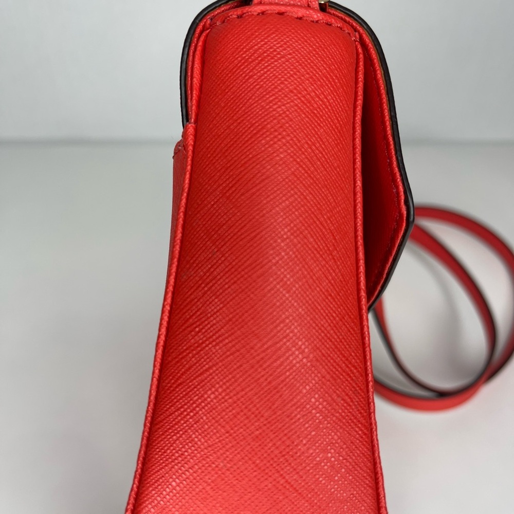 NWOT MICHAEL KORS GREENWICH COLOR POCKET SMALL FLAP CROSSBODY BROWN ORANGE RED - Picture 7 of 12